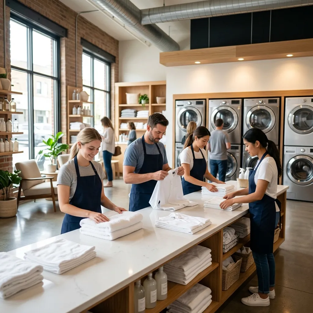 Premium laundry shop story backdrop